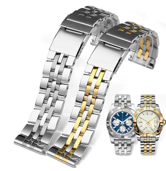 316L çelik watchband 22mm 24mm të ngurta të metaleve wristband për breitling Watch rrip mens watch byzylyk për A49350 AB042011