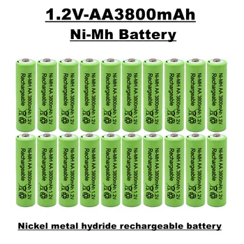 AA bateri e ringarkueshme, 1.2 V 3800 MAH, nikel metal hydride battery, të përshtatshme për kontrollet e largët, lodra, orë, radiot, etj