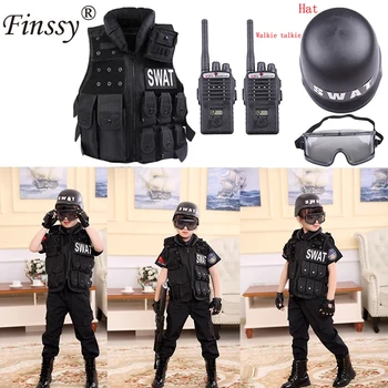 Djemtë e Vajzat Qesharake Policë Kostumet e Fëmijëve Cosplay për Fëmijët e Ushtrisë e Policisë Uniforme Veshje të Vendosur Luftimin e Performancës Uniforma