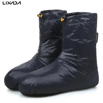 Lixada Dimrit Poshtë Çizme Windproof të Ngrohtë e të Butë duke Fjetur Shapka Rregullueshme Drawstring Çorape Mountaineering Çizme me Ruajtjen e Qese