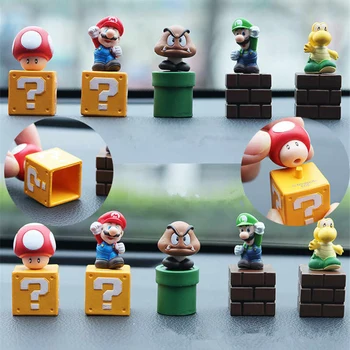 Super Mario Bros 5pcs/shumë Cartoon Figura Collectible Tradhtarë Model Lodër Luigi Trembur Djalë Kërpudha Desktop Tortë Dekor Kids Dhurata