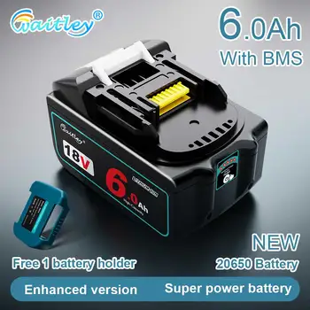 Waitley të fuqishme baterisë 18V 6.0 Ah Për Makita elektirke 18 volt Rechargeable Bateri Li-ion BL1830 1850 BL1860B pajisje